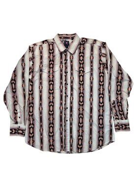 Vintage Panhandle Slim XL Western Pearl Snap Shirt Men Geometric Aztec